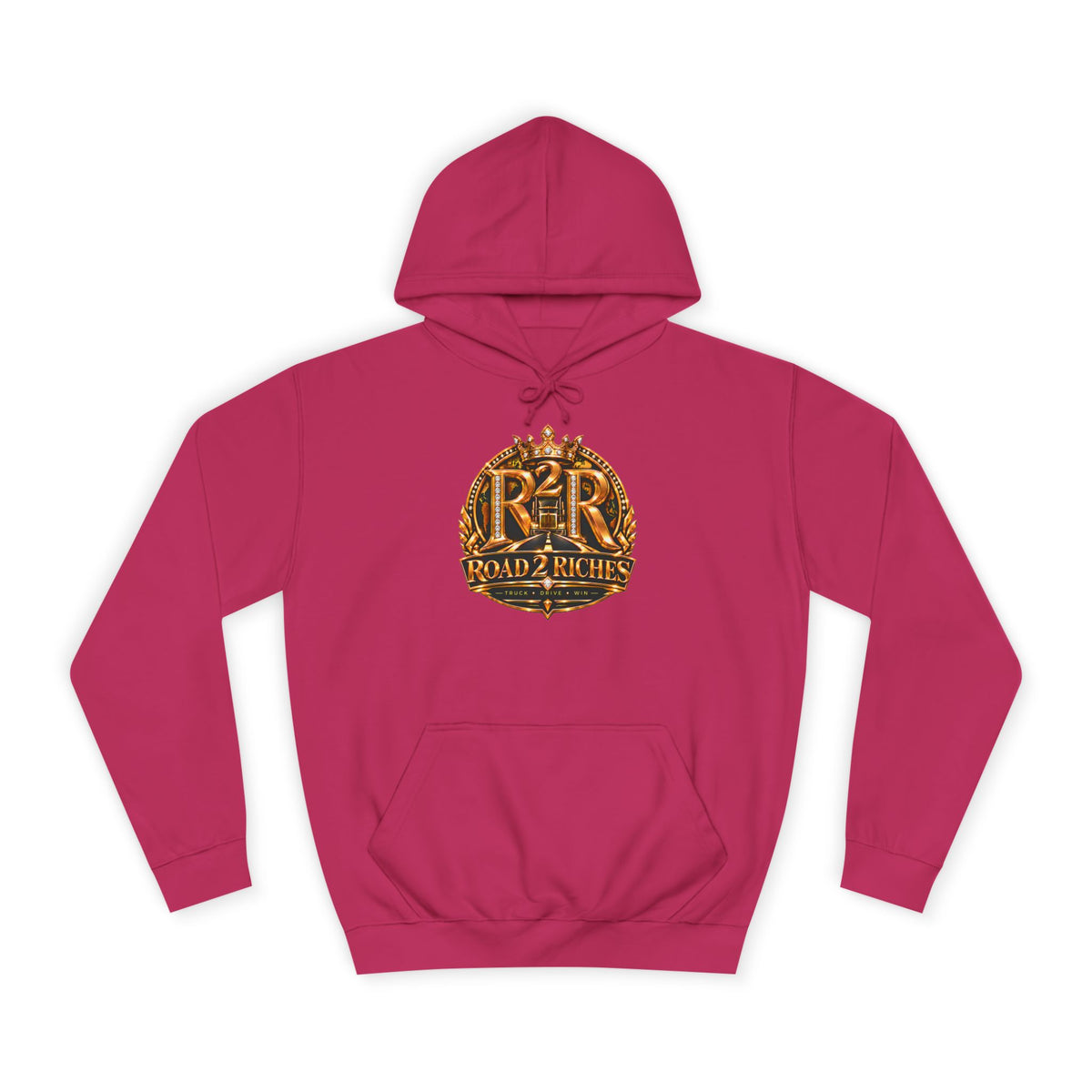 R2R Truck Drive Win pullover hoodie in Hot Pink
