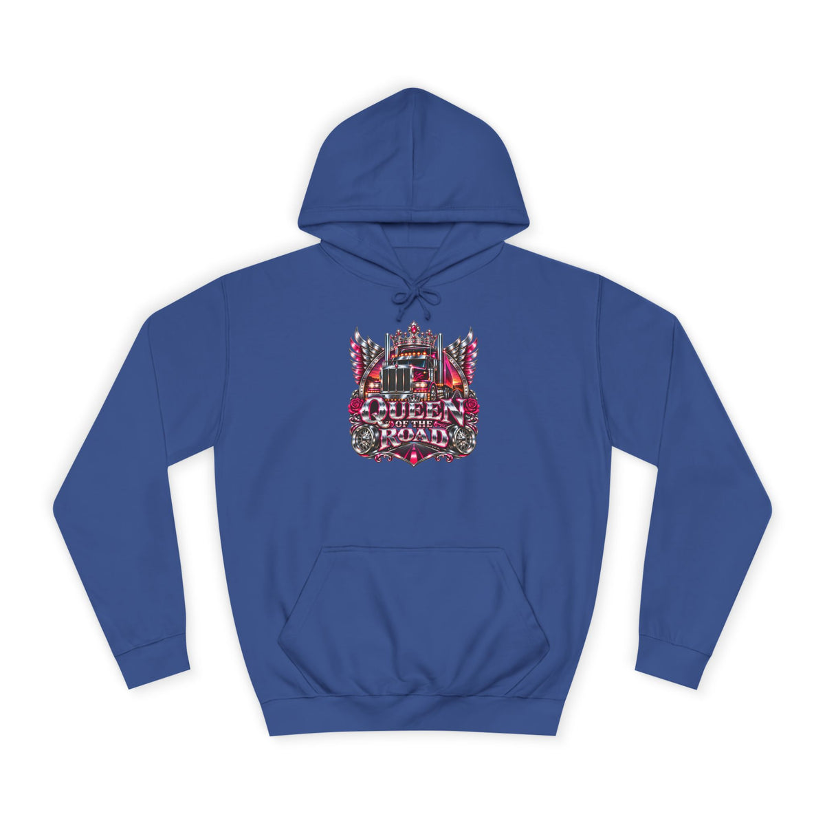 Queen of the Road pullover hoodie in Royal Blue