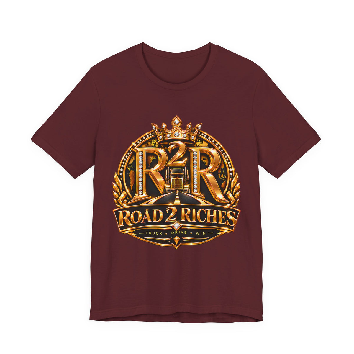 R2R Truck Drive Win unisex T-shirt in Maroon