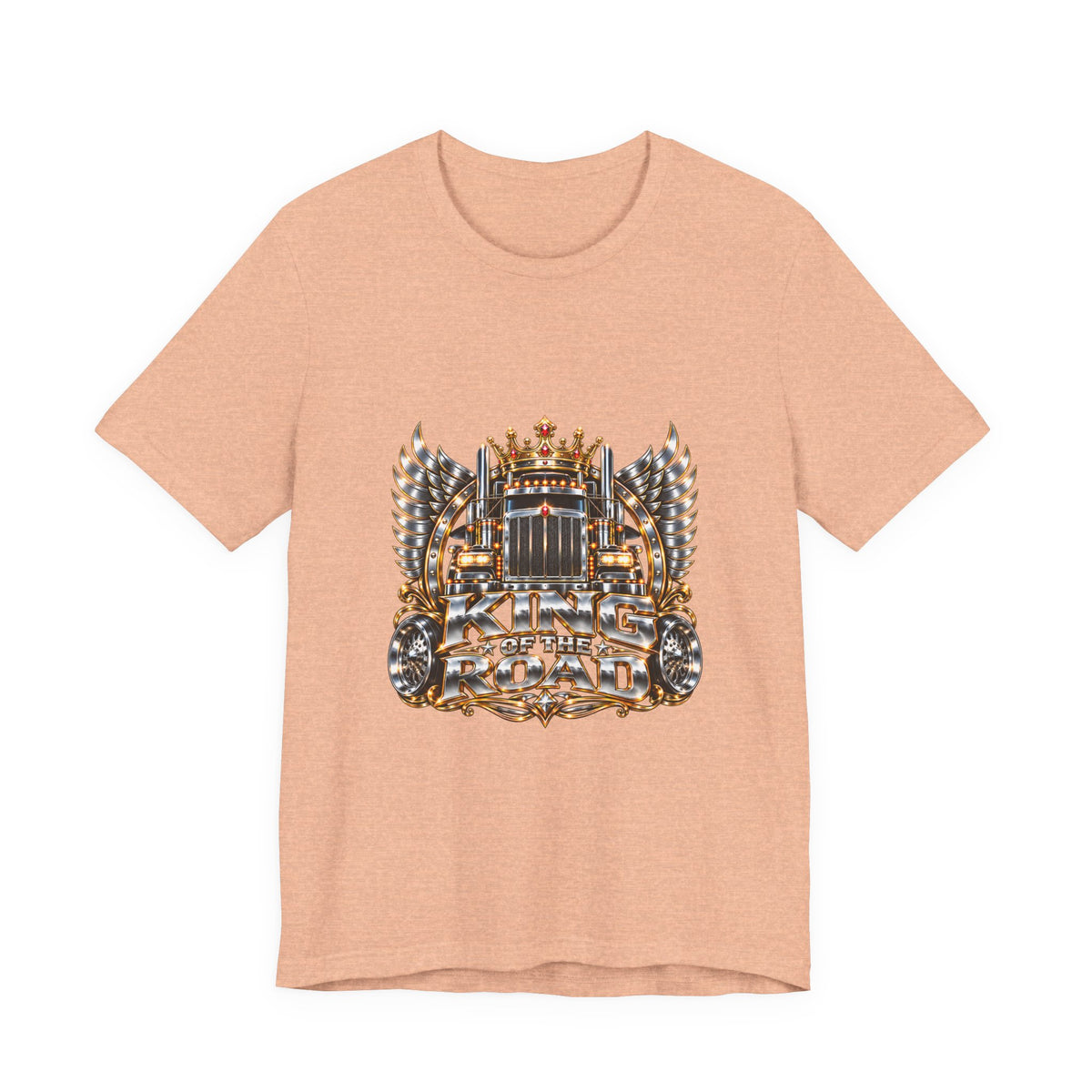 King of the Road unisex T-shirt in Heather Peach