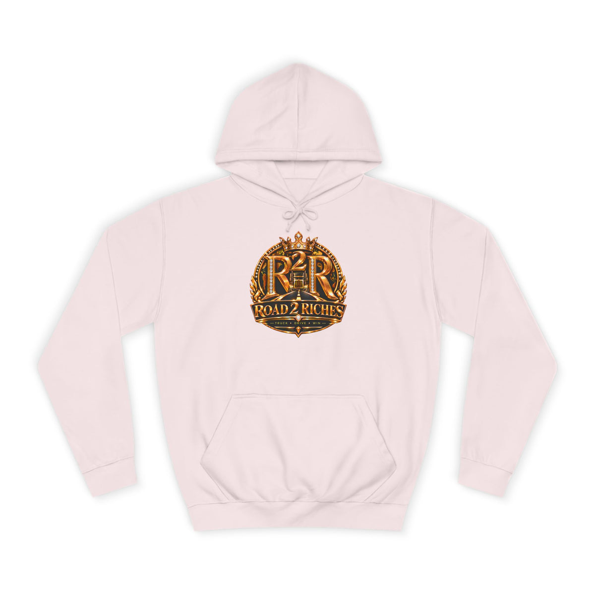 R2R Truck Drive Win pullover hoodie in Baby Pink