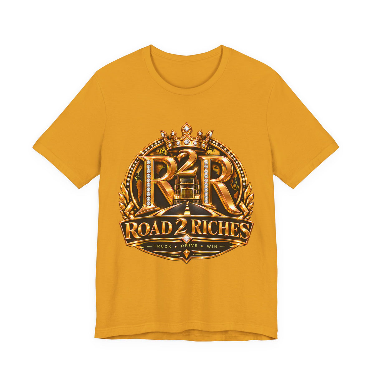 R2R Truck Drive Win unisex T-shirt in Mustard