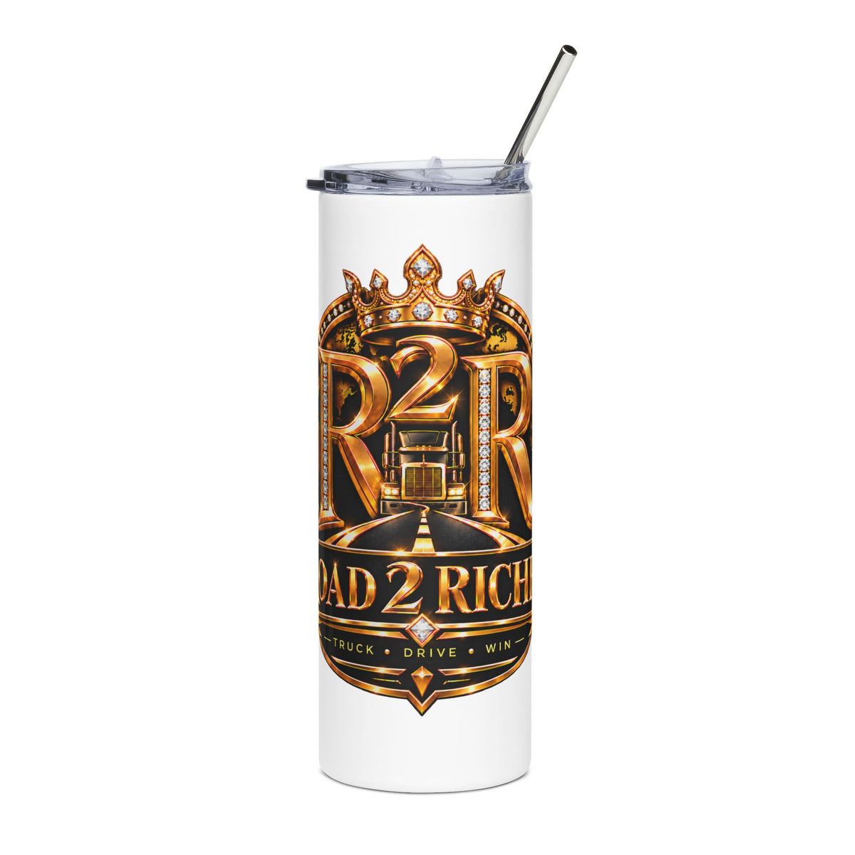 R2R Truck Drive Win 20oz stainless steel tumbler in White