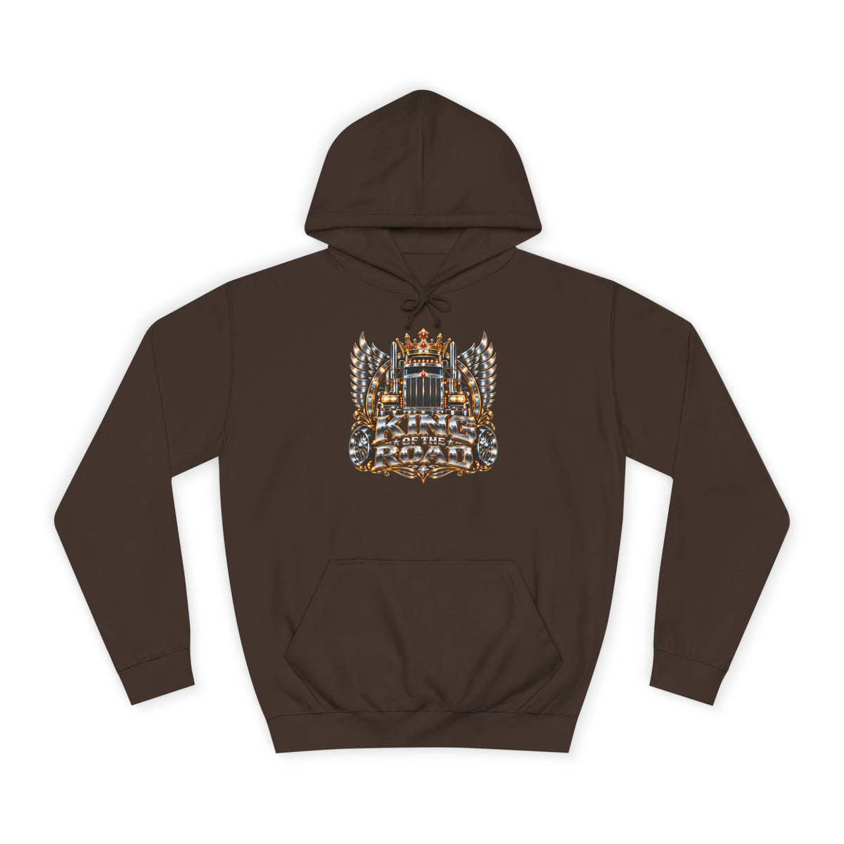 King of the Road pullover hoodie in Hot Chocolate