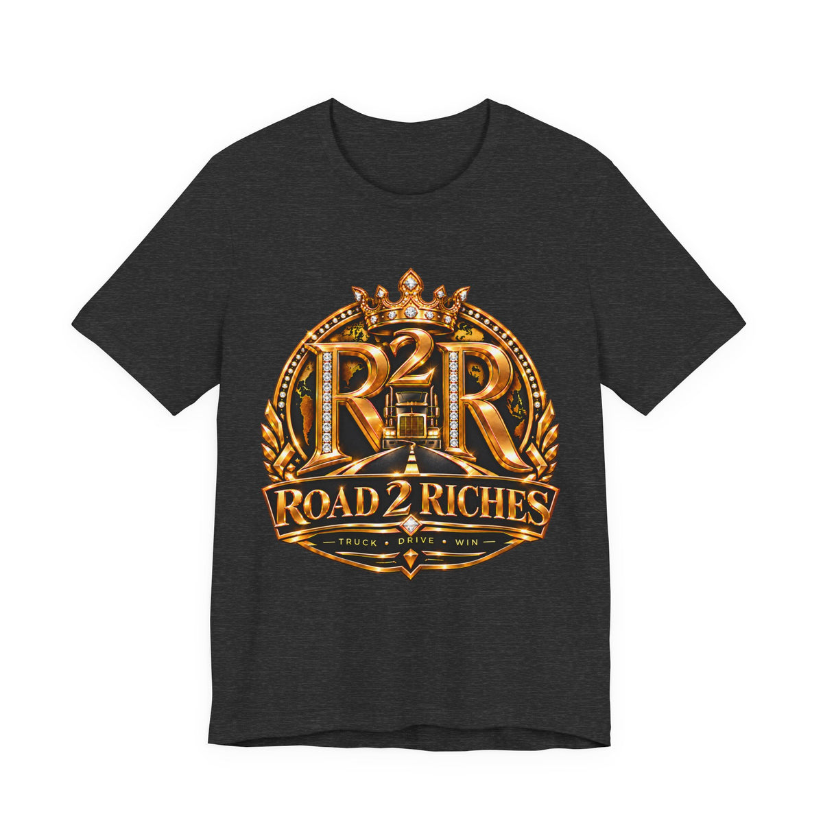 R2R Truck Drive Win unisex T-shirt in Dark Grey Heather