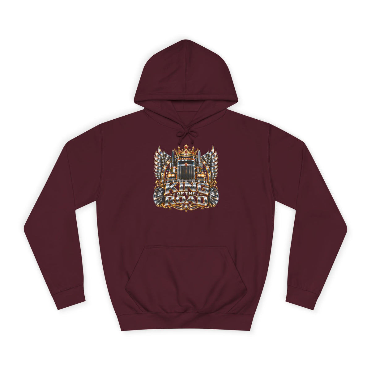 King of the Road pullover hoodie in Burgundy