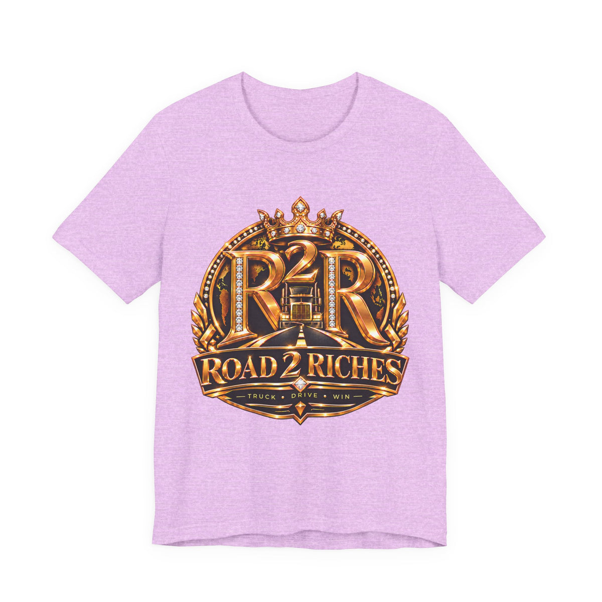 R2R Truck Drive Win unisex T-shirt in Heather Prism Lilac