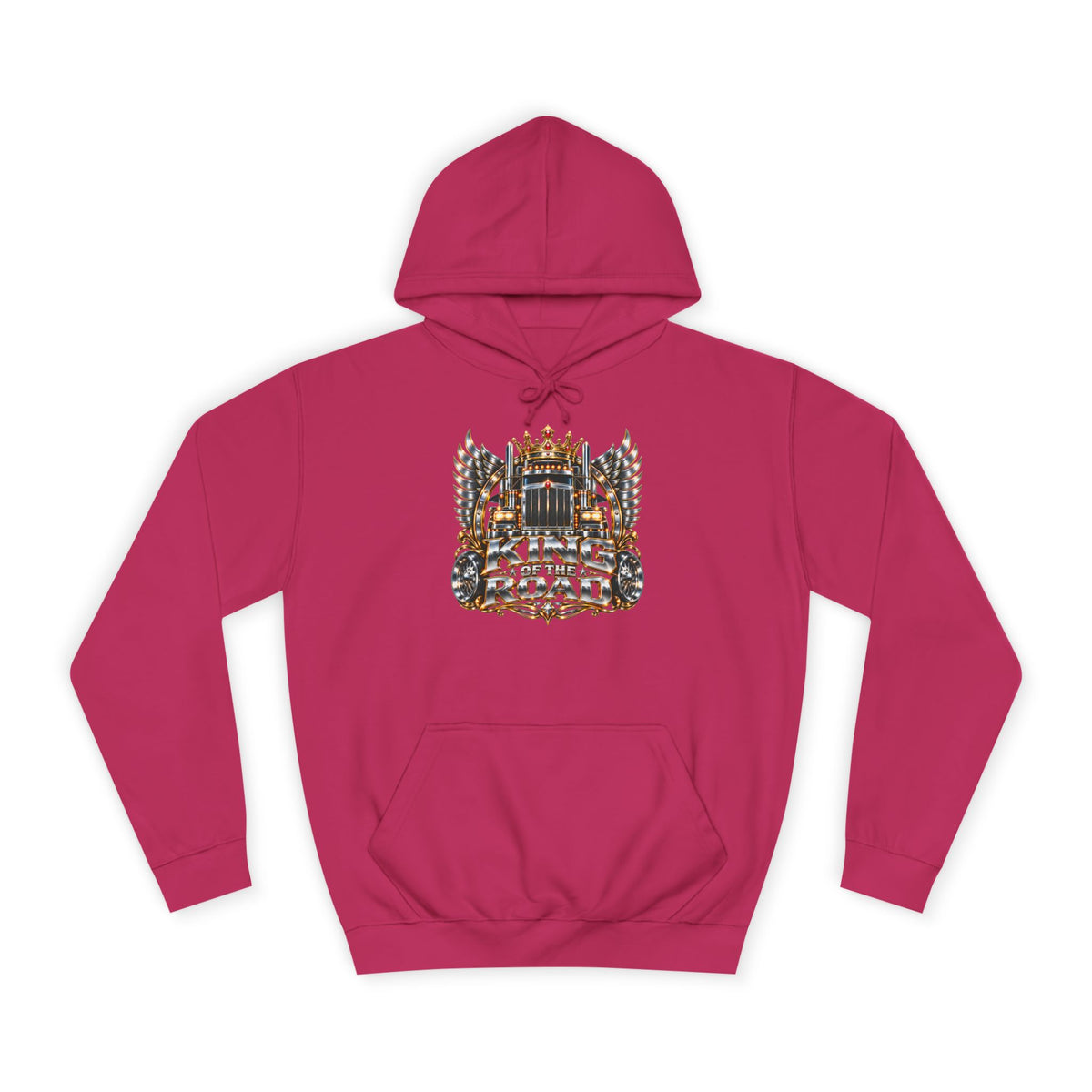 King of the Road pullover hoodie in Hot Pink