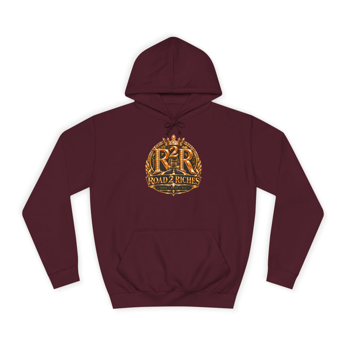 R2R Truck Drive Win pullover hoodie in Burgundy