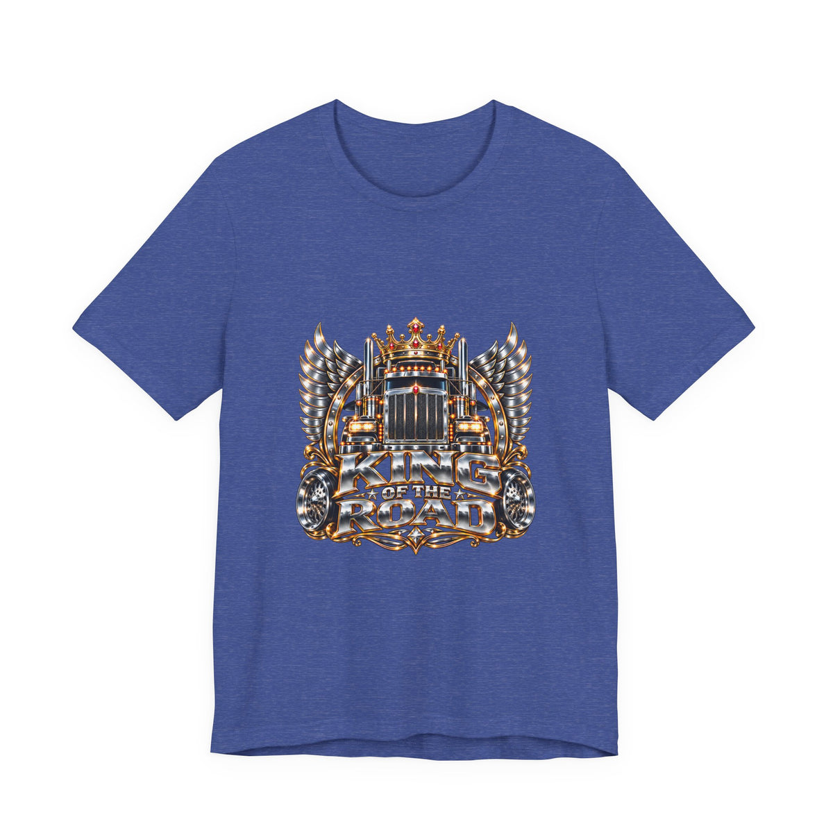 King of the Road unisex T-shirt in Heather True Royal