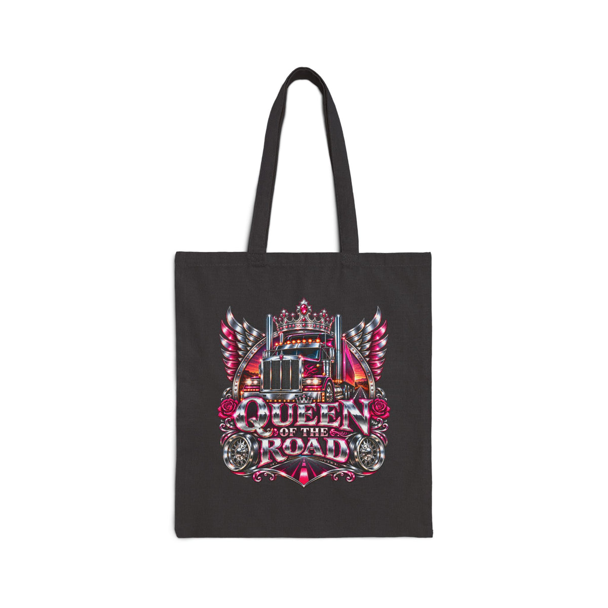 Queen of the Road tote bag in Black