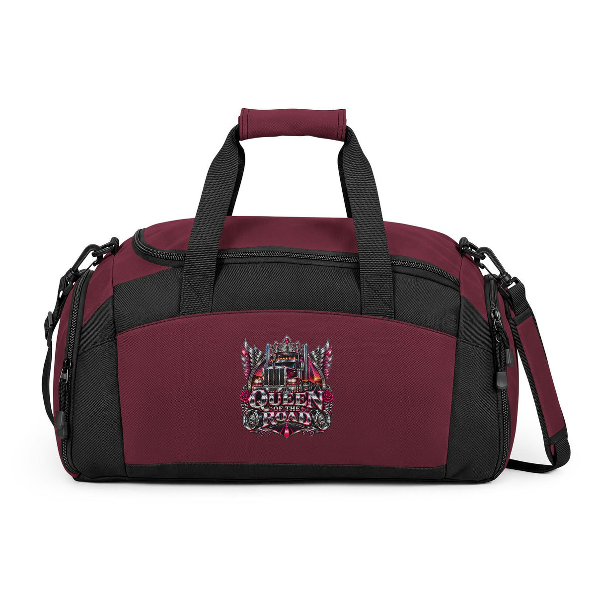Queen of the Road duffel bag in Maroon