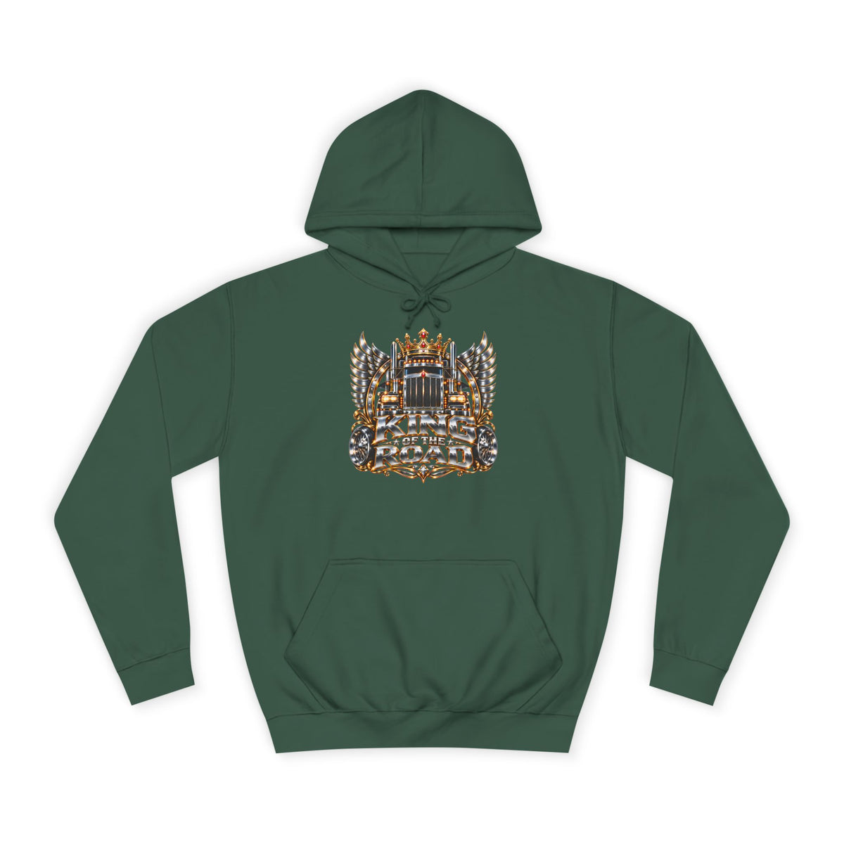 King of the Road pullover hoodie in Bottle Green