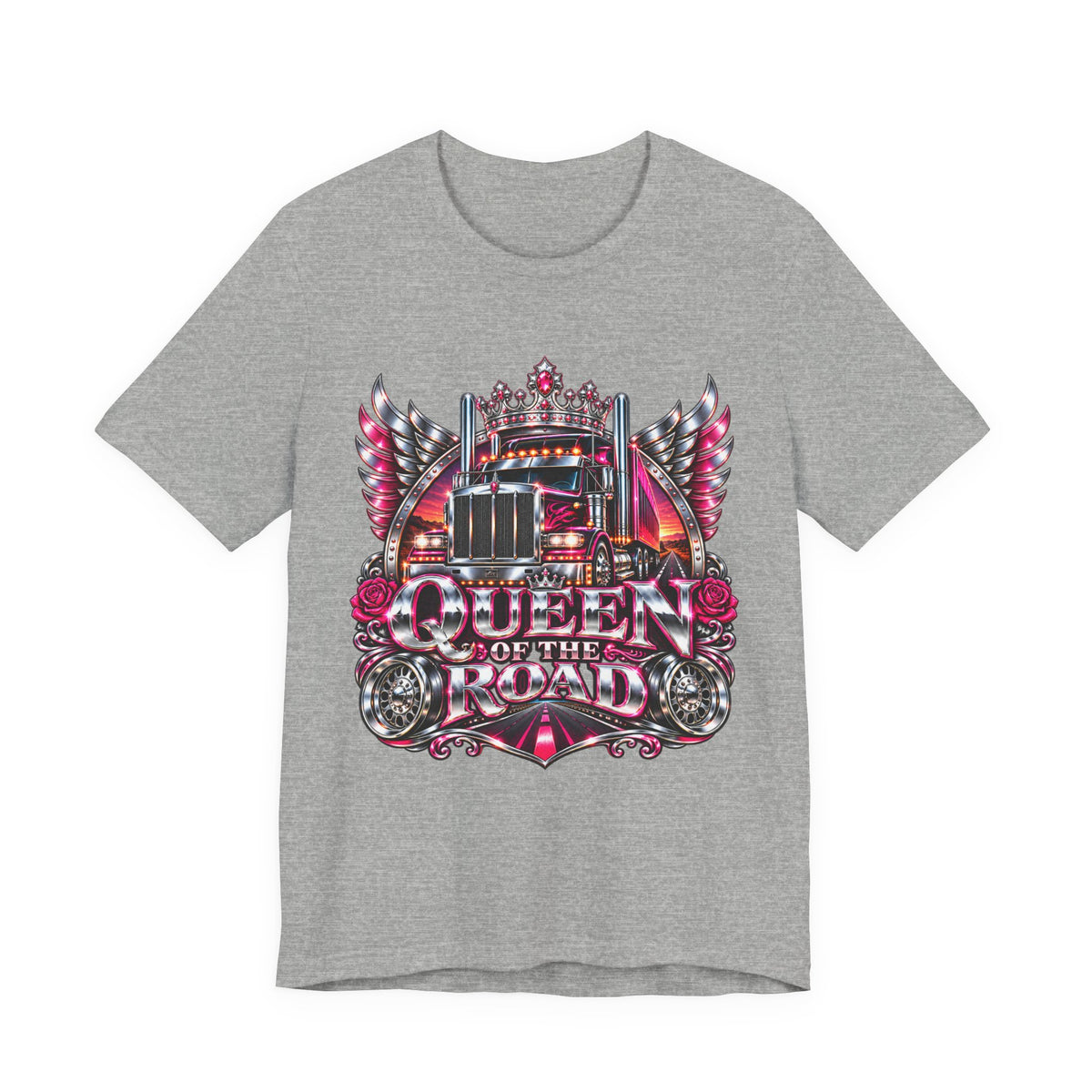 Queen of the Road unisex T-shirt in Athletic Heather
