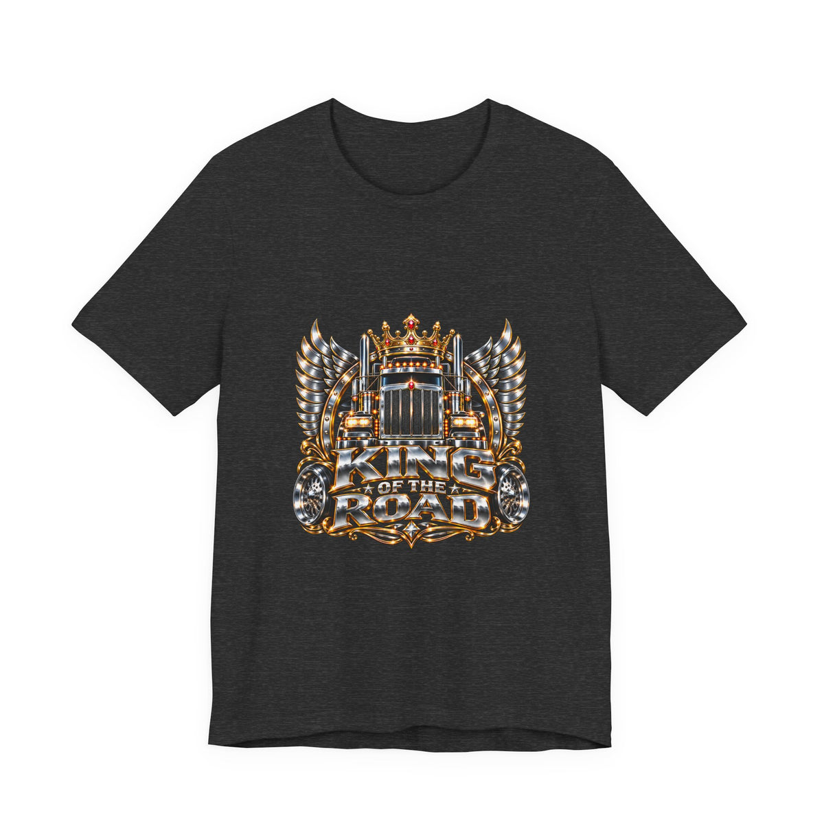 King of the Road unisex T-shirt in Dark Grey Heather