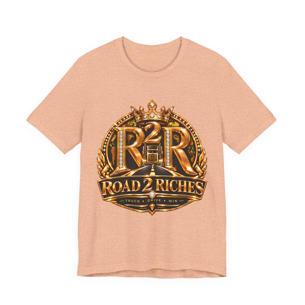 R2R Truck Drive Win unisex T-shirt in Heather Peach