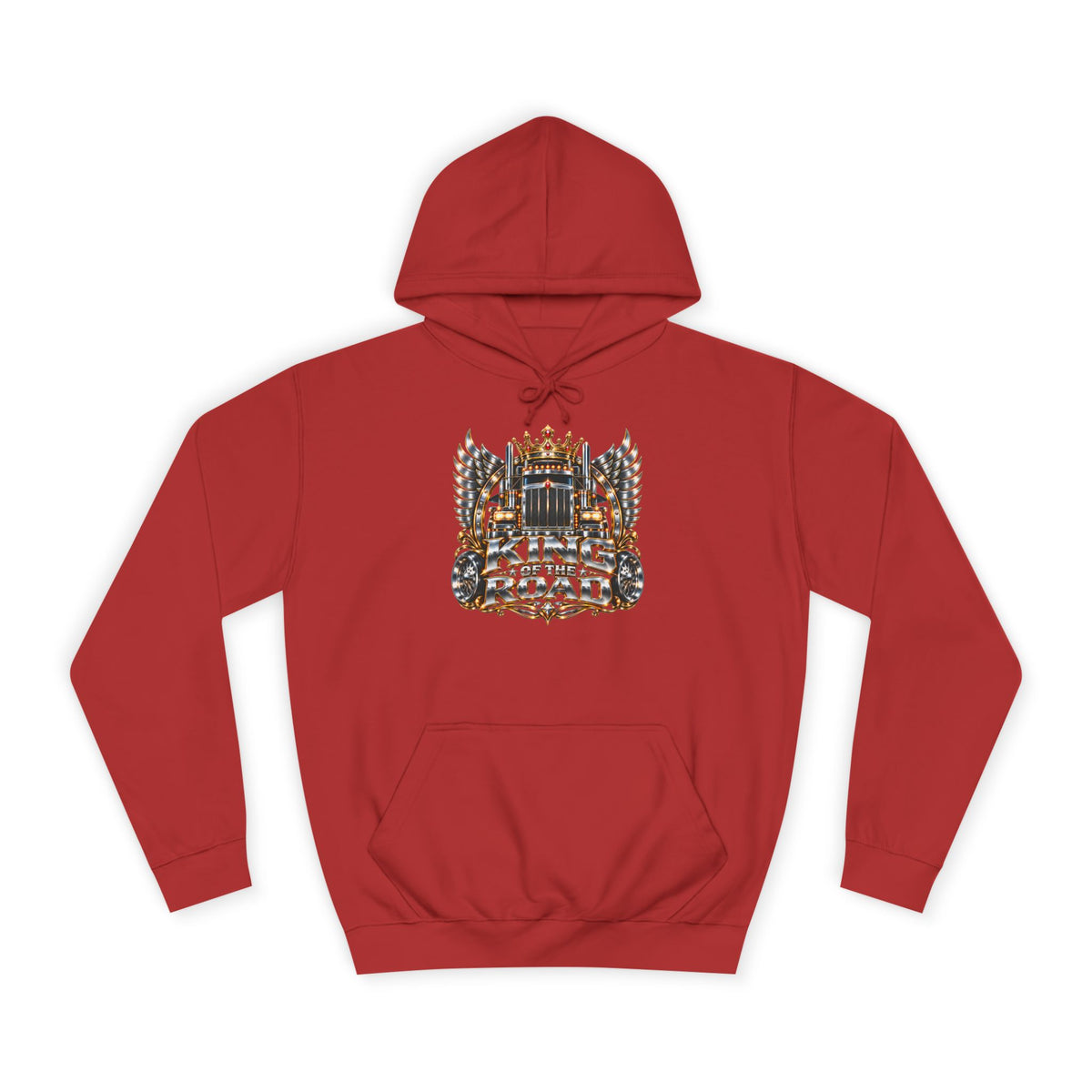 King of the Road pullover hoodie in Fire Red