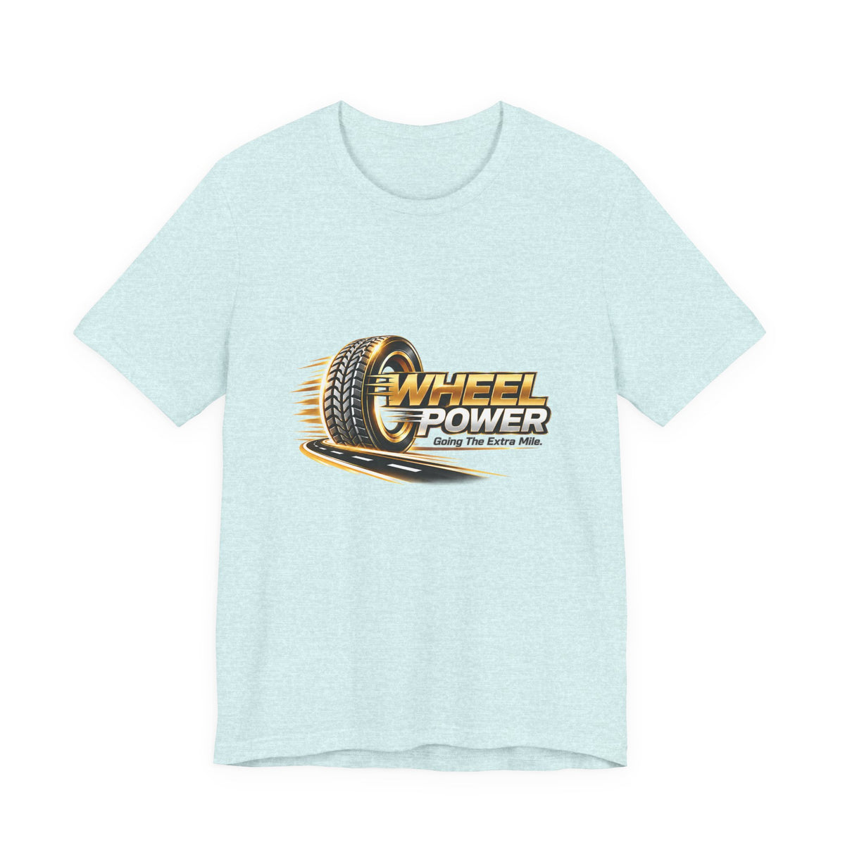 Wheel Power Going the Extra Mile unisex T-shirt in Heather Prism Ice Blue
