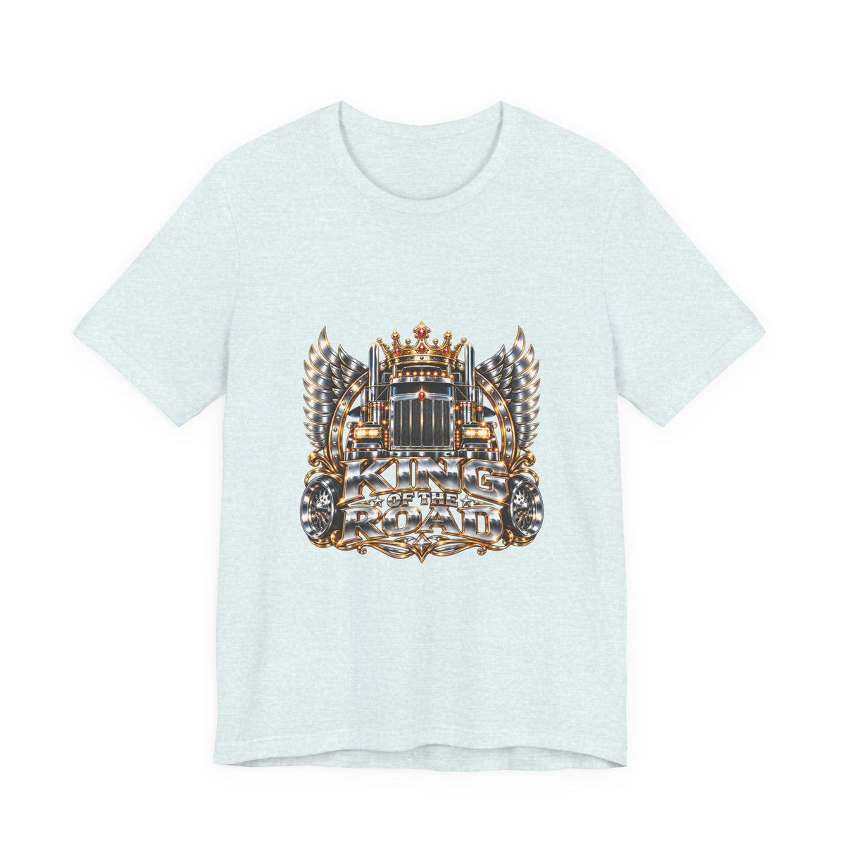 King of the Road unisex T-shirt in Heather Ice Blue