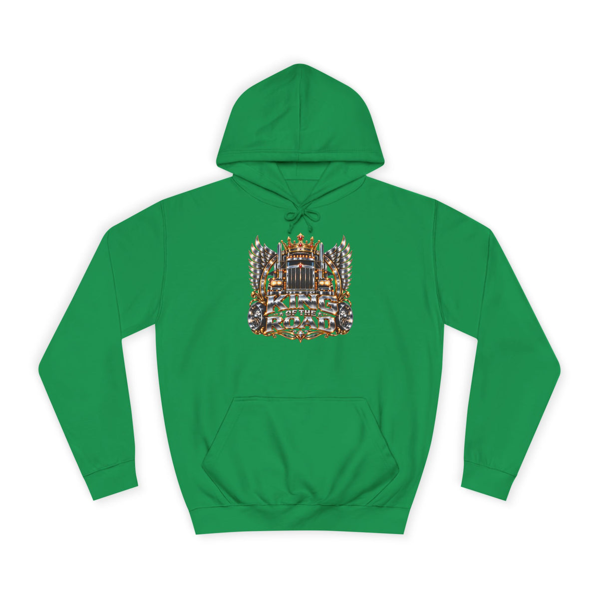 King of the Road pullover hoodie in Kelly Green