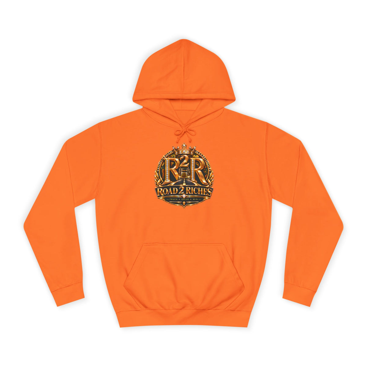 R2R Truck Drive Win pullover hoodie in Orange Crush