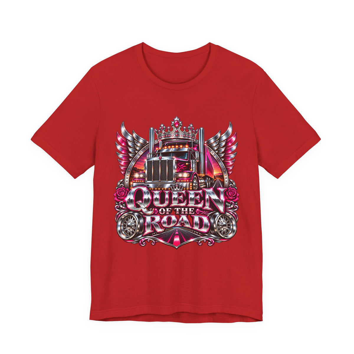 Queen of the Road unisex T-shirt in Red