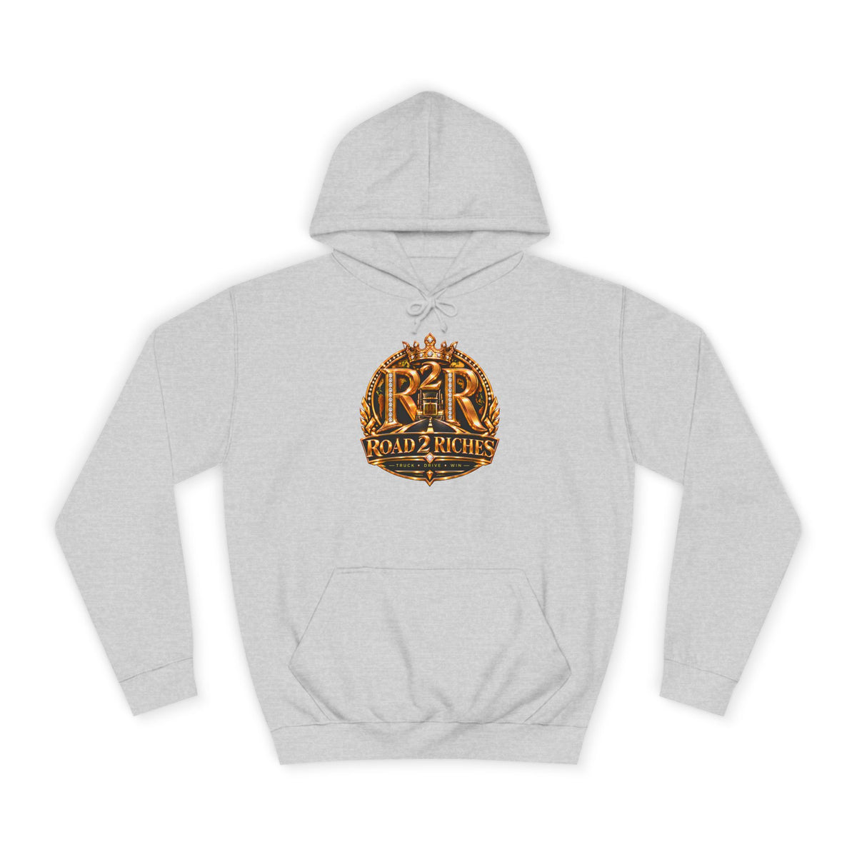 R2R Truck Drive Win pullover hoodie in Heather Grey
