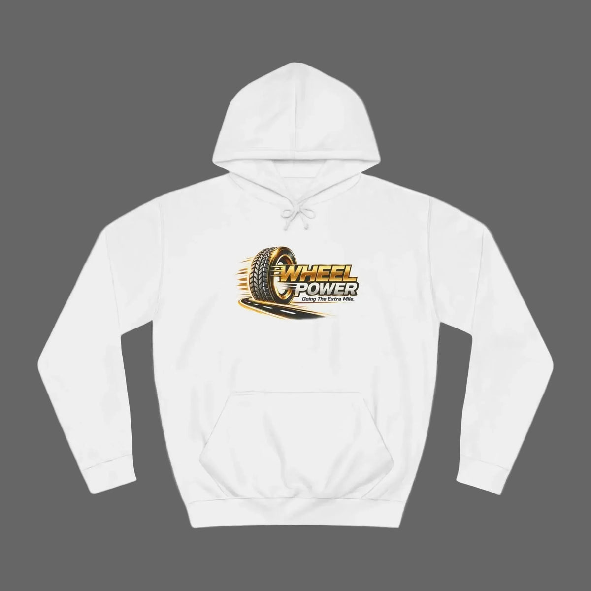 Wheel Power Going the Extra Mile pullover hoodie product mockup