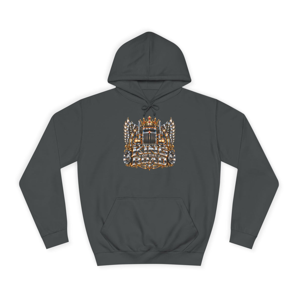 King of the Road pullover hoodie in Steel Grey