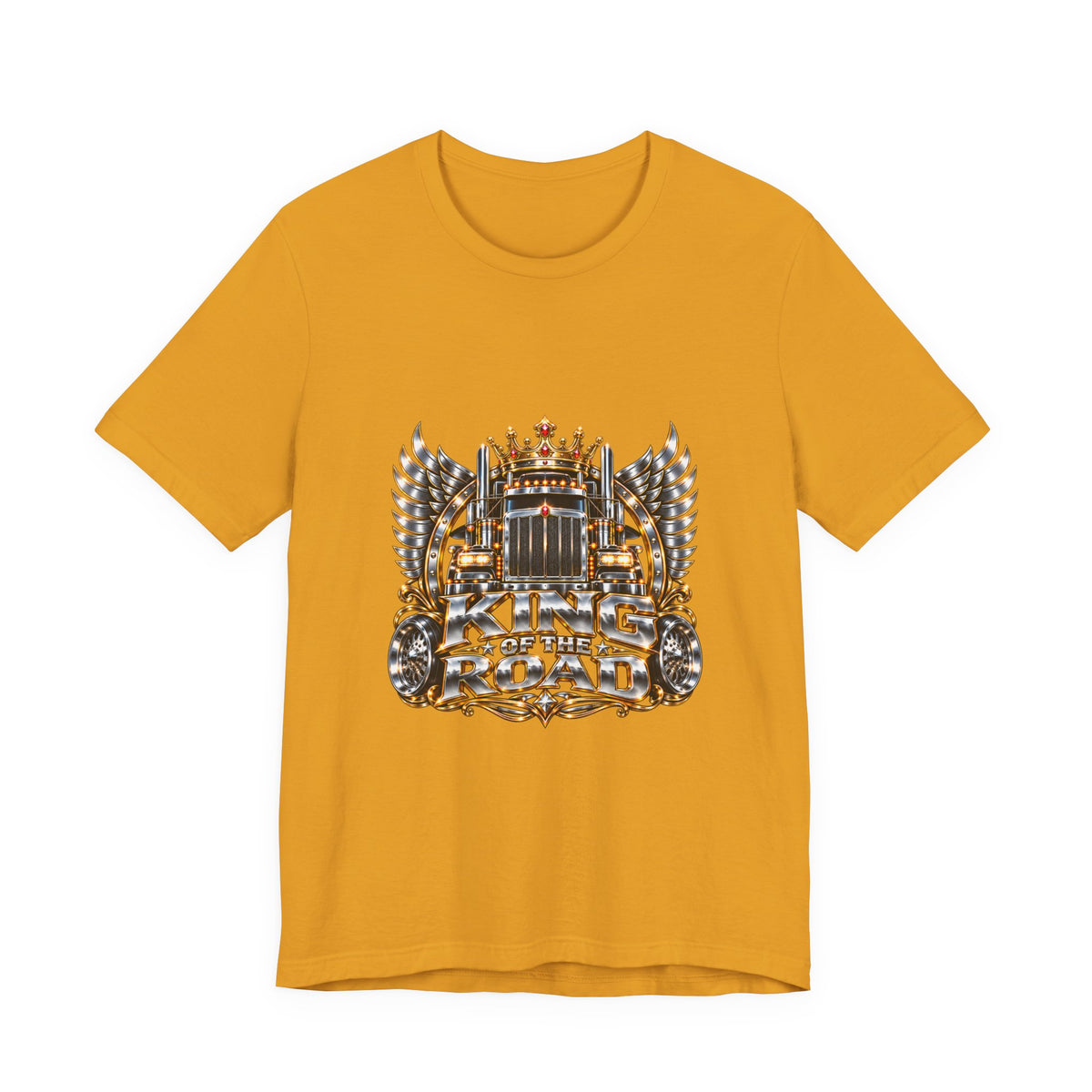 King of the Road unisex T-shirt in Mustard