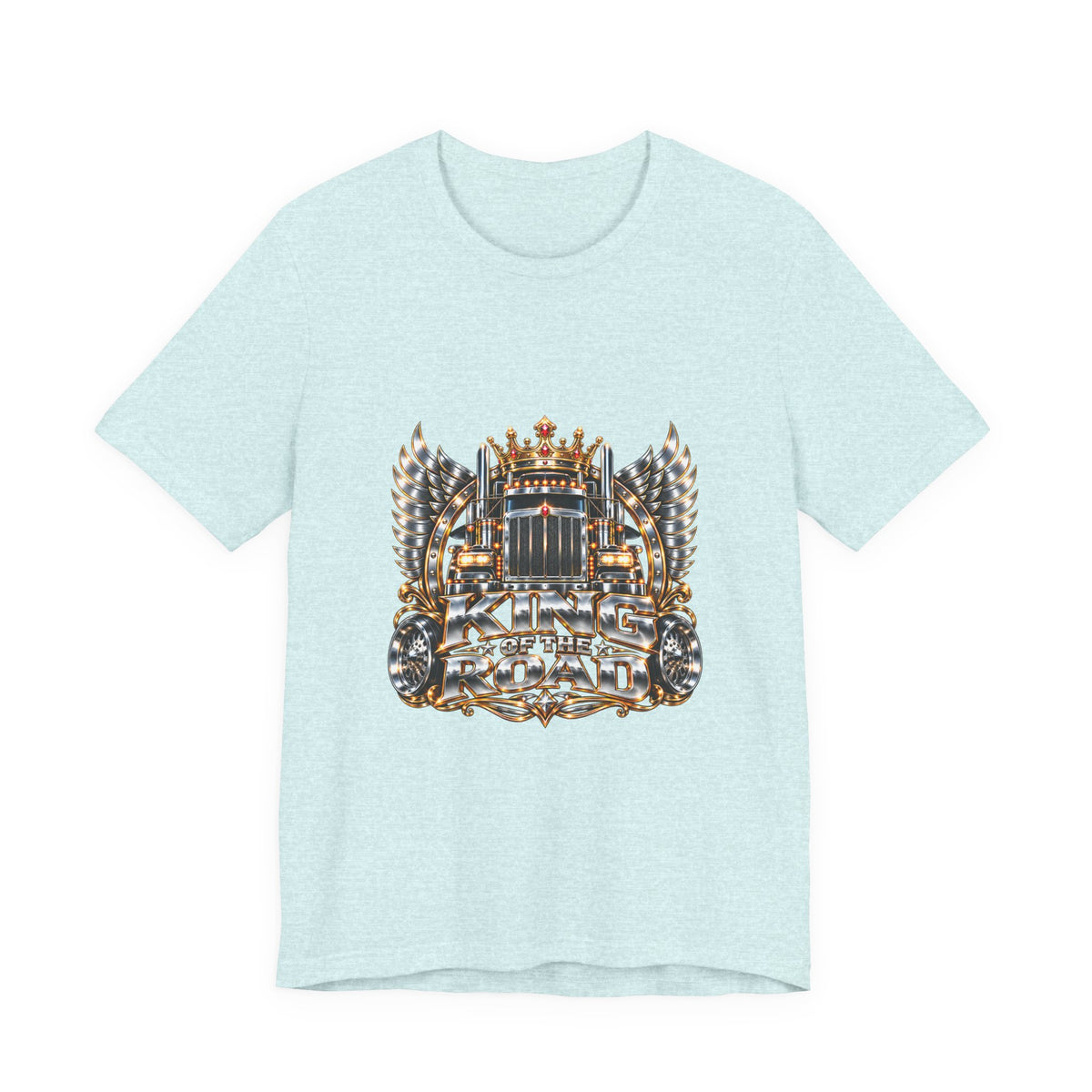 King of the Road unisex T-shirt in Heather Prism Ice Blue
