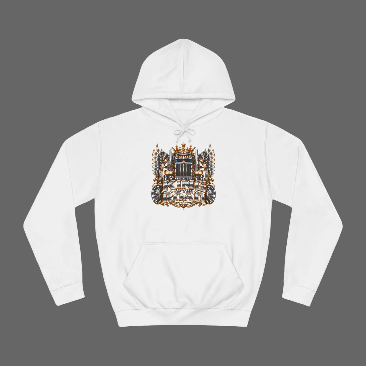 King of the Road pullover hoodie product mockup