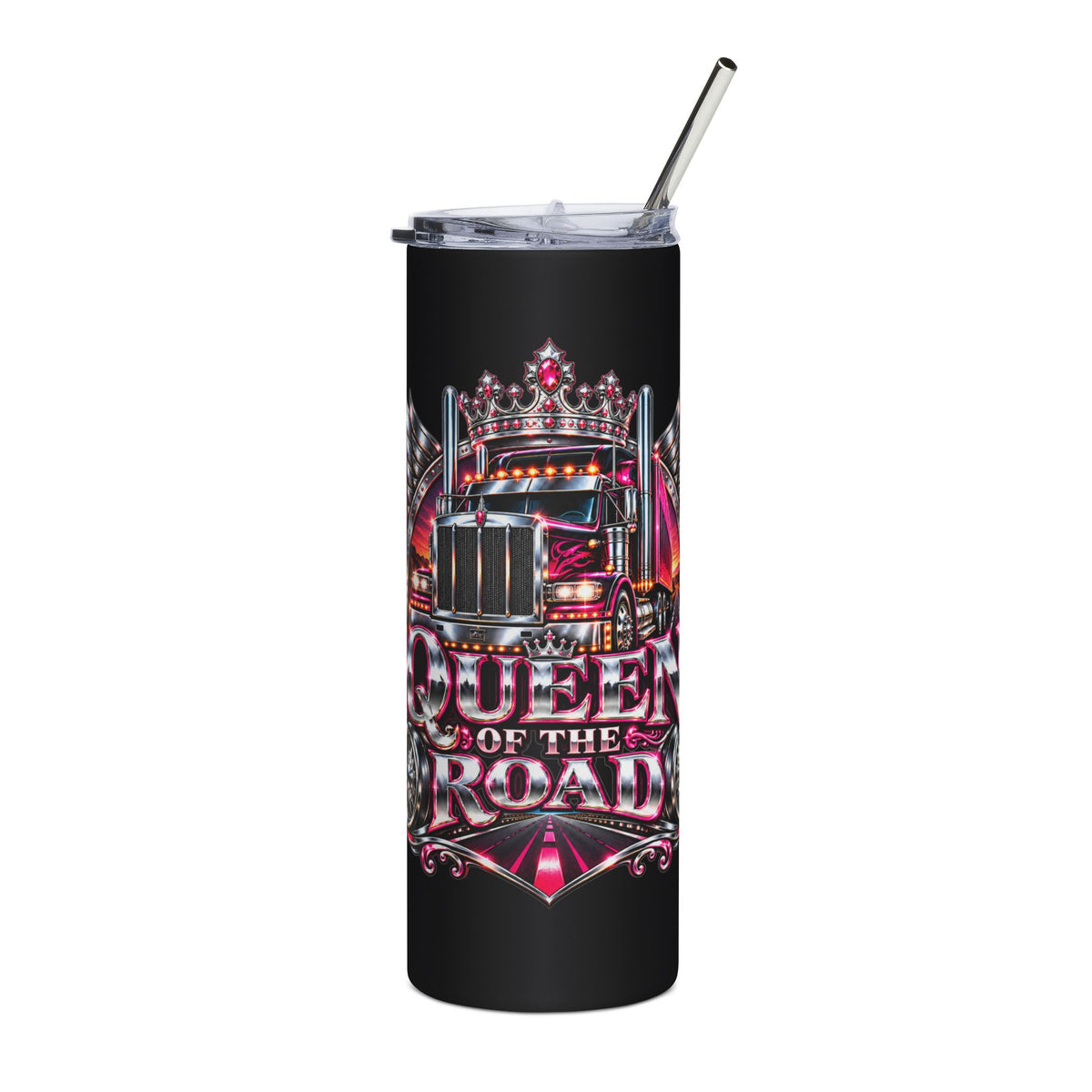 Queen of the Road 20oz stainless steel tumbler in Black