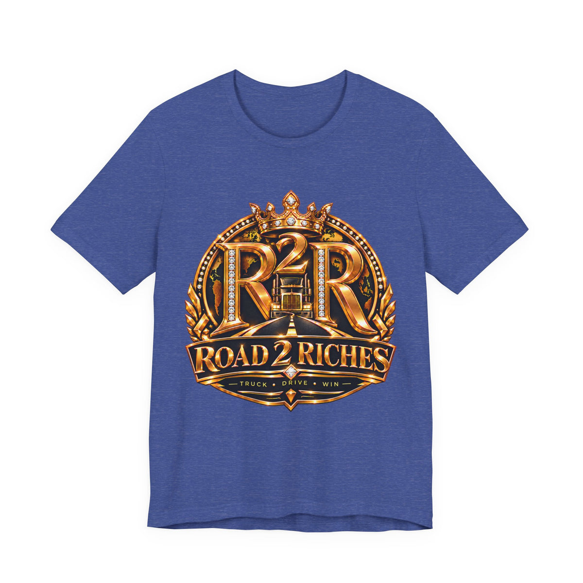 R2R Truck Drive Win unisex T-shirt in Heather True Royal