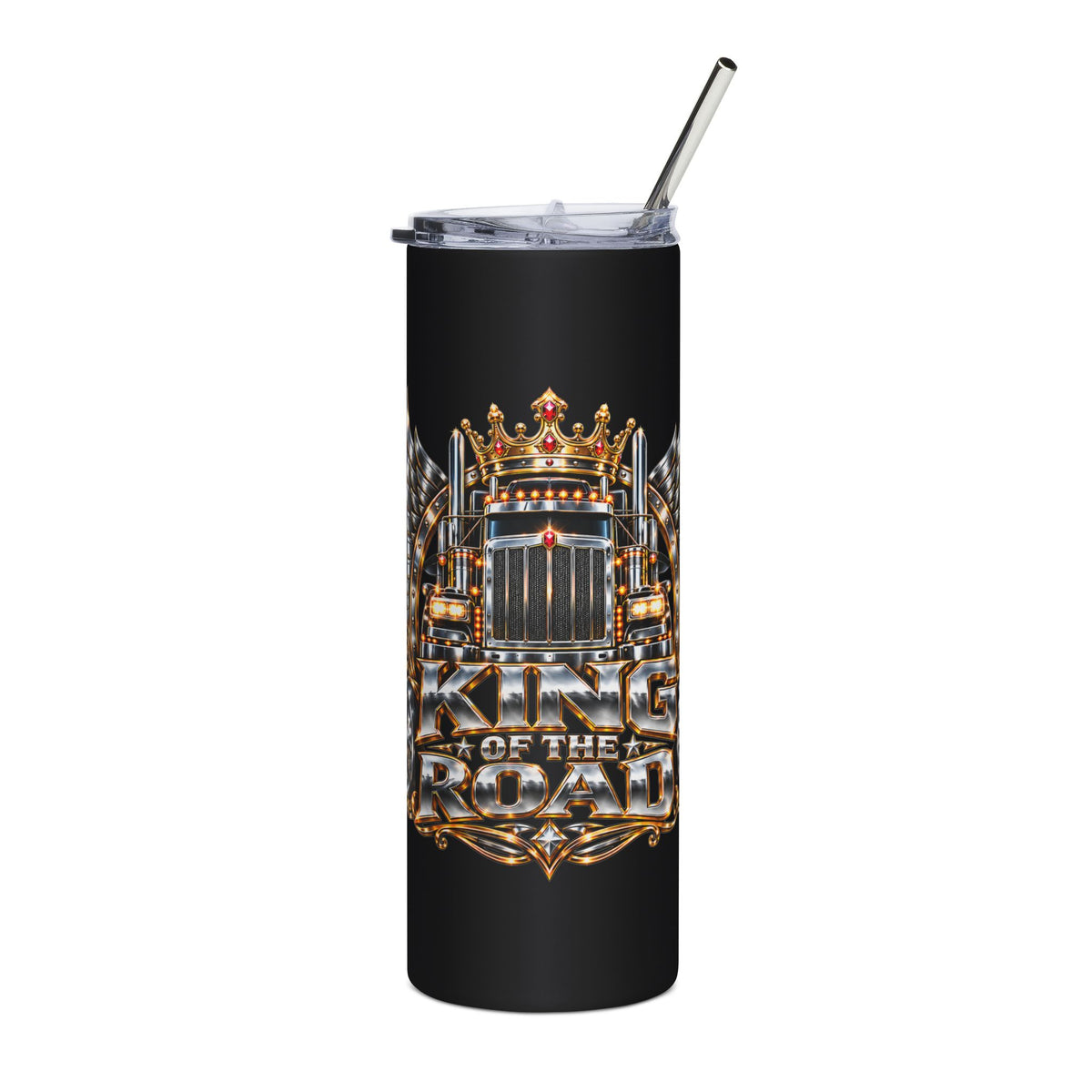King of the Road 20oz stainless steel tumbler in Black