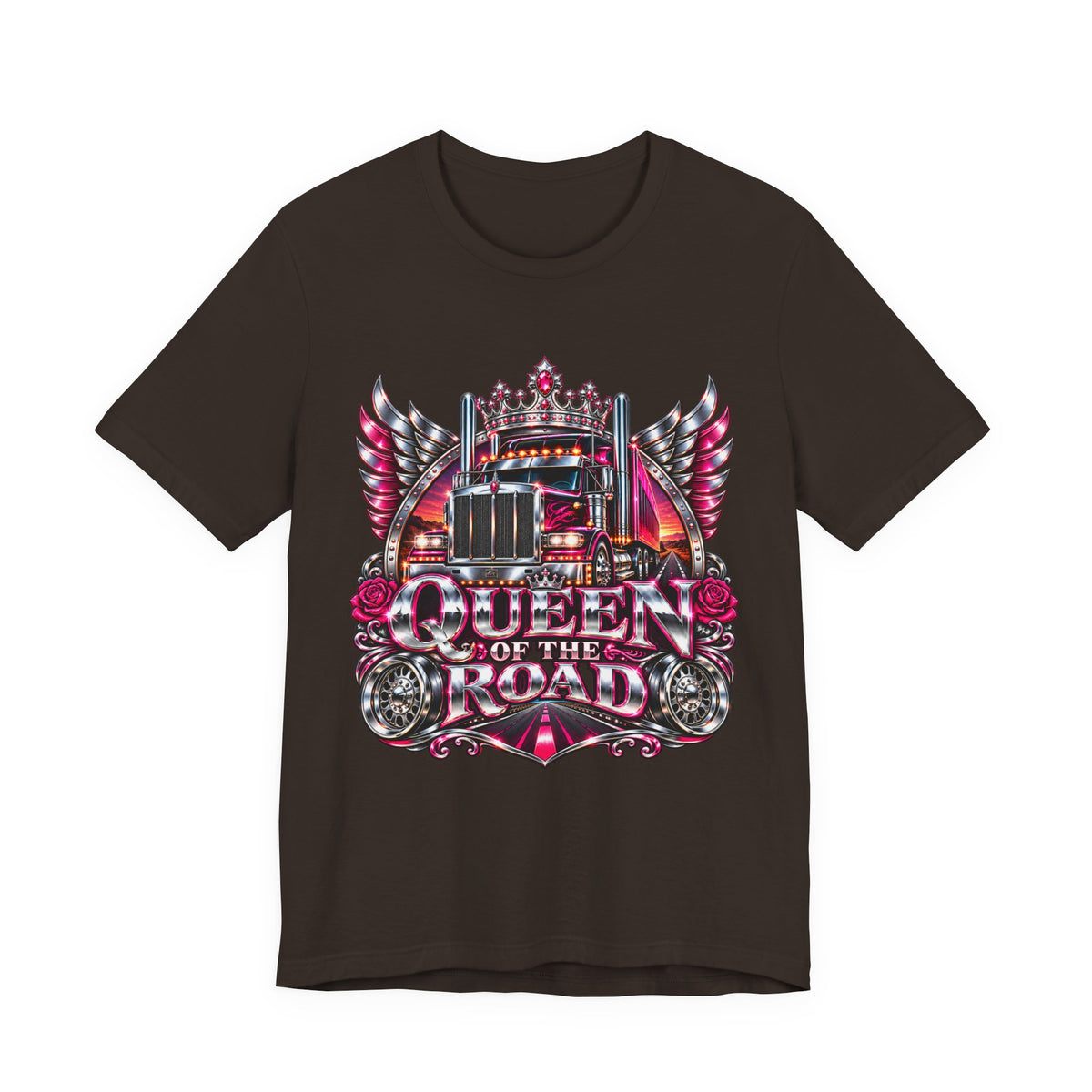 Queen of the Road unisex T-shirt in Brown