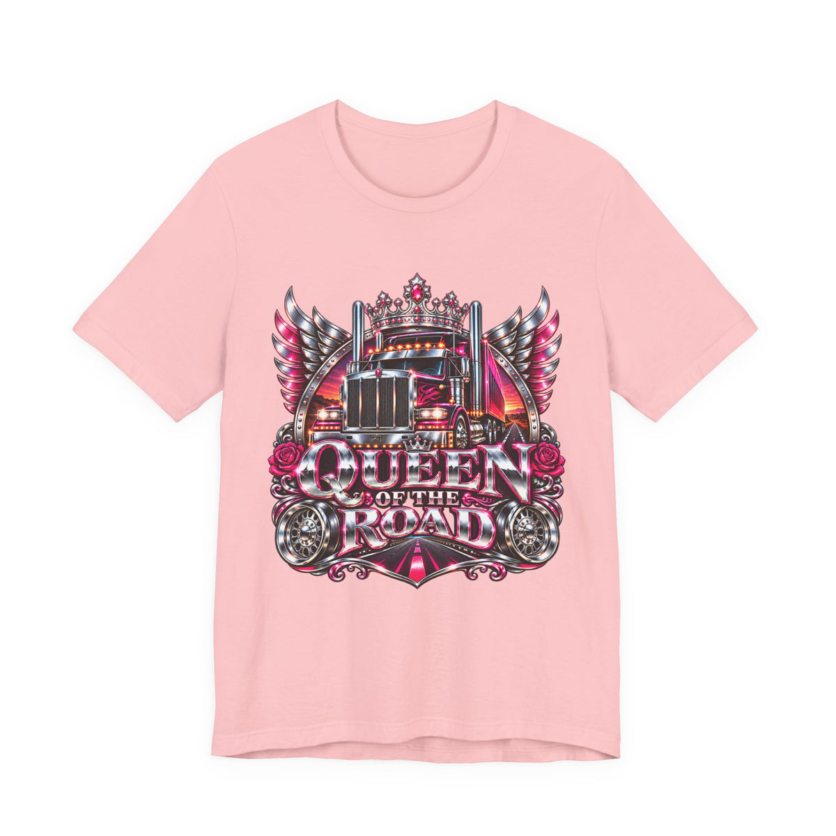 Queen of the Road unisex T-shirt in Pink