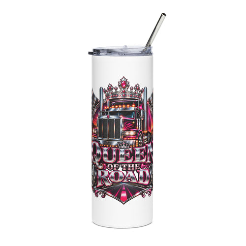 Queen of the Road 20oz stainless steel tumbler in White