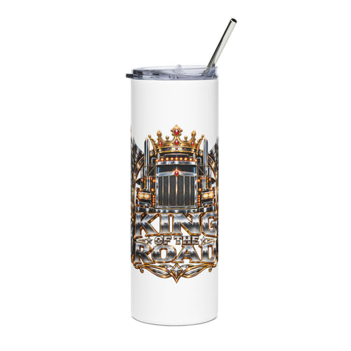 King of the Road 20oz stainless steel tumbler in White