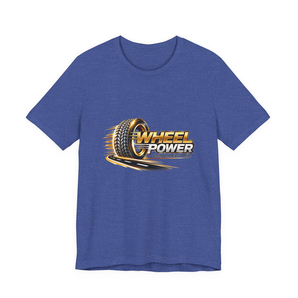 Wheel Power Going the Extra Mile unisex T-shirt in Heather True Royal
