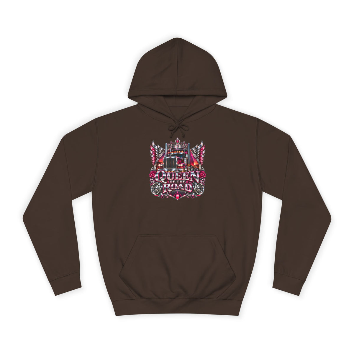 Queen of the Road pullover hoodie in Hot Chocolate