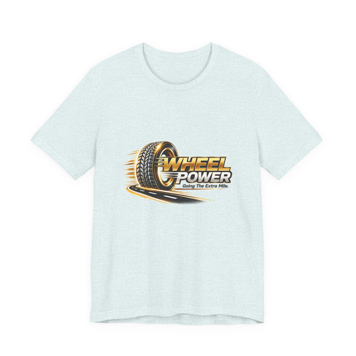 Wheel Power Going the Extra Mile unisex T-shirt in Heather Ice Blue