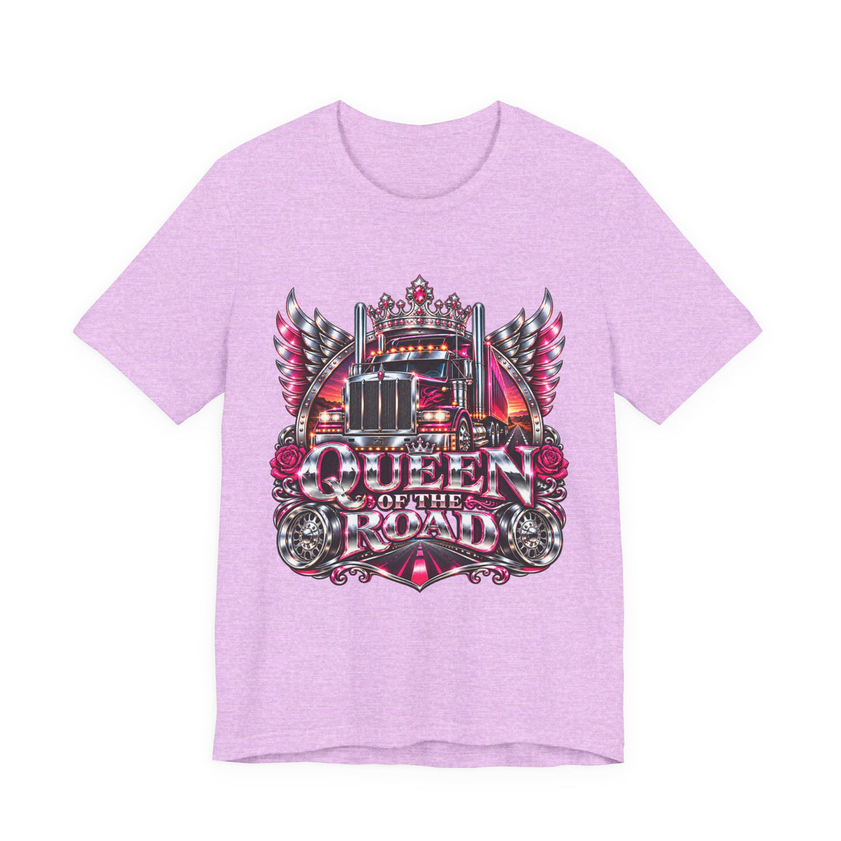 Queen of the Road unisex T-shirt in Heather Prism Lilac