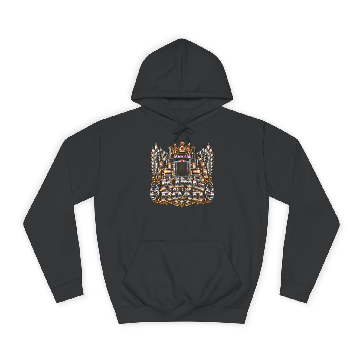 King of the Road pullover hoodie in Jet Black