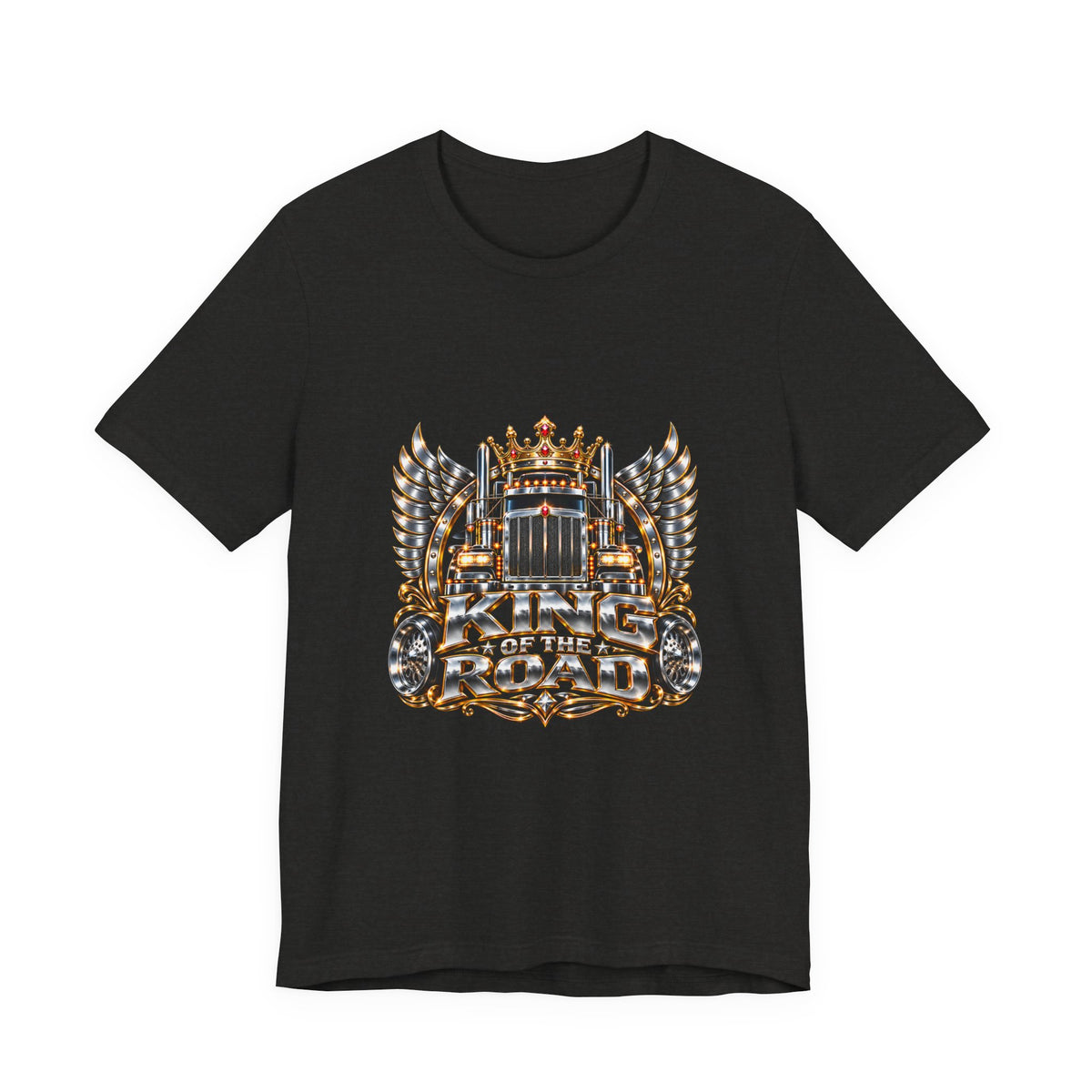 King of the Road unisex T-shirt in Black Heather