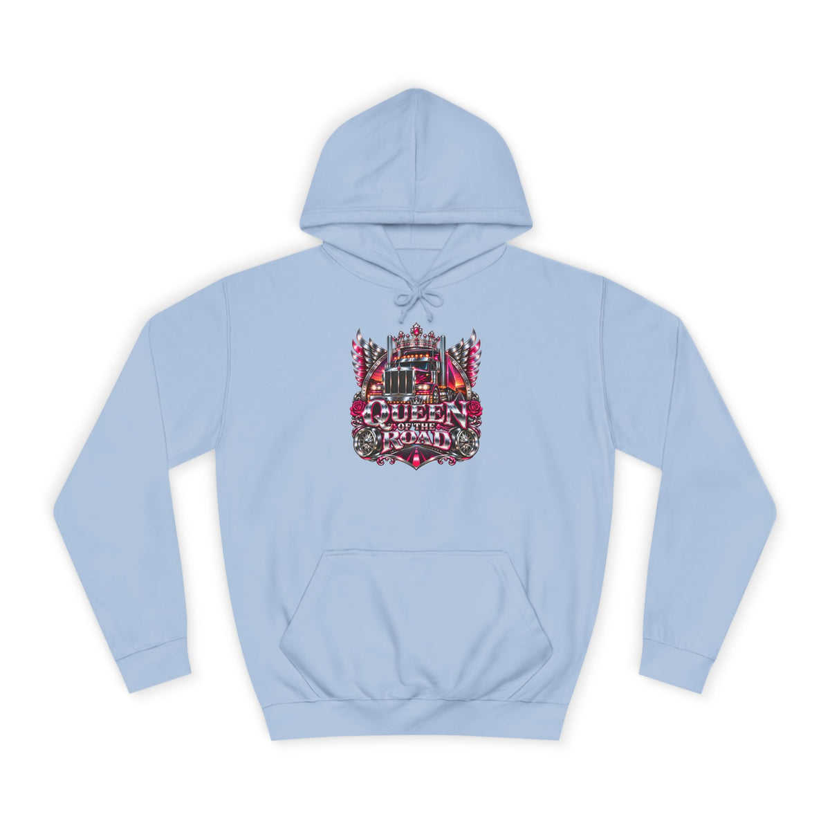 Queen of the Road pullover hoodie in Sky Blue