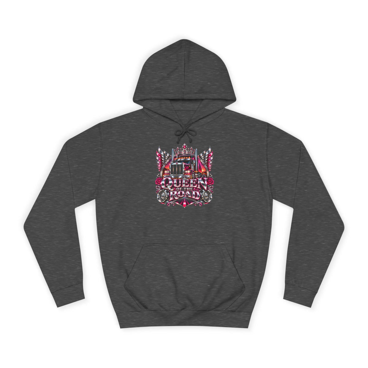 Queen of the Road pullover hoodie in Charcoal