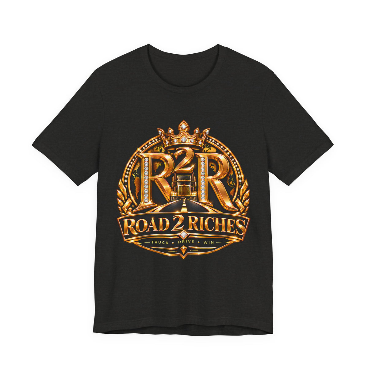 R2R Truck Drive Win unisex T-shirt in Black Heather